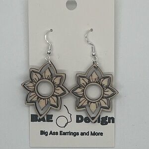 Floral Wooden Earrings